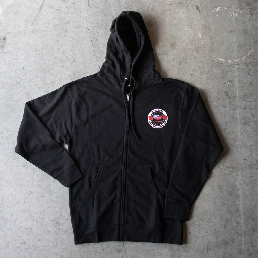 USPA Logo Zip Hoodie - Black