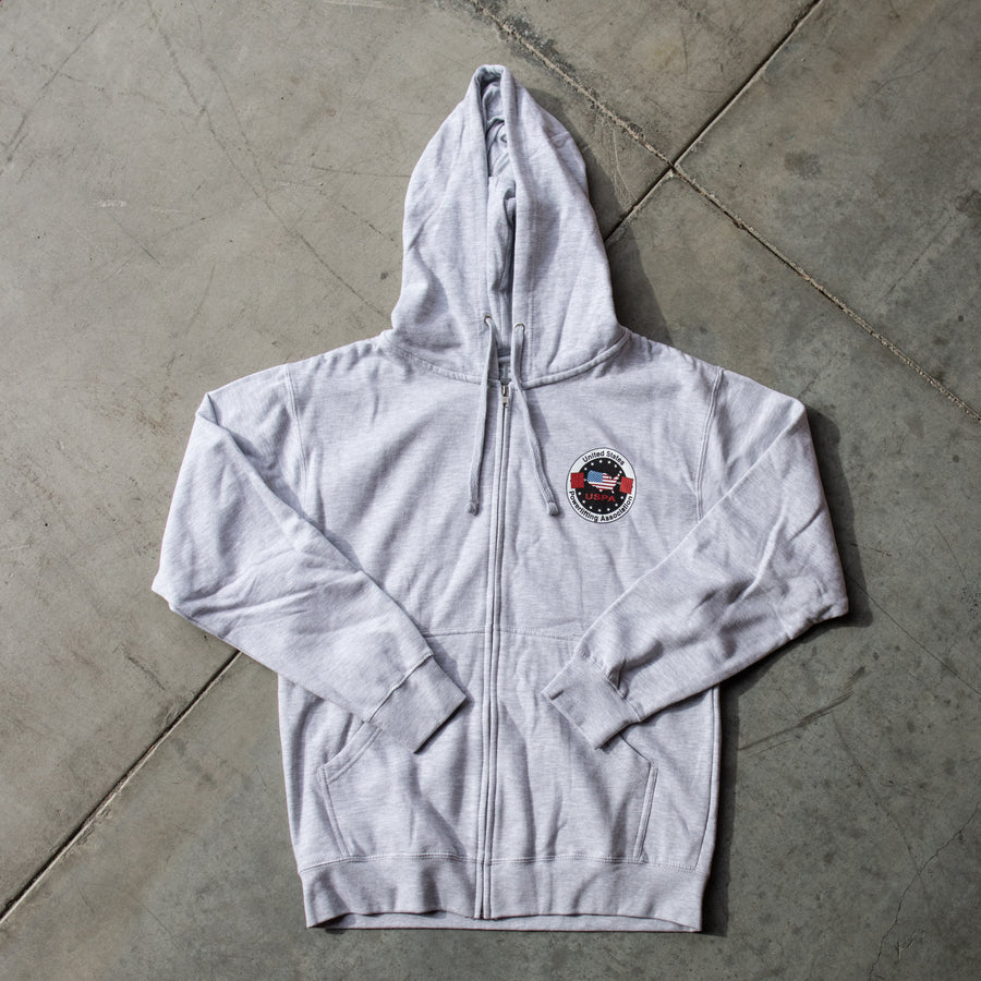 USPA Logo Zip Hoodie - Grey