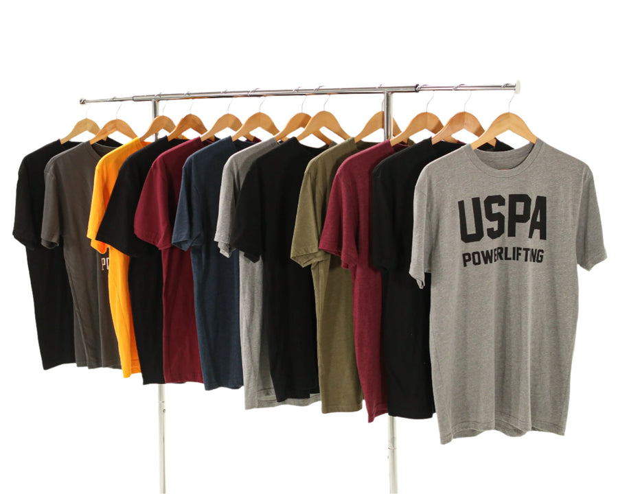 USPA Powerlifting Tee - Grey/Black