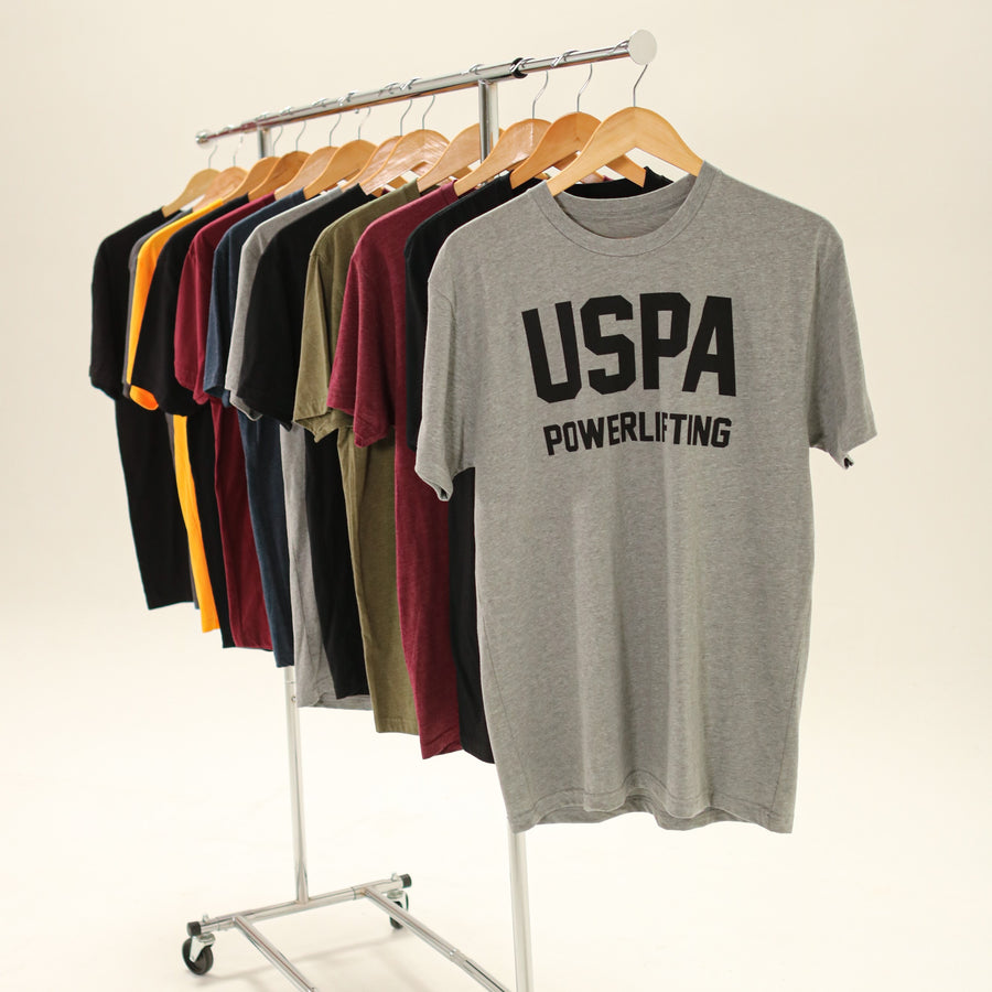 USPA Powerlifting Tee - Grey/Black