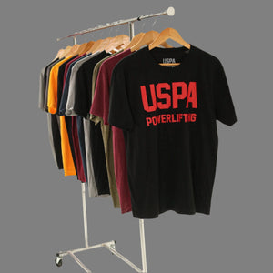 USPA Powerlifting Tee - Black/Red