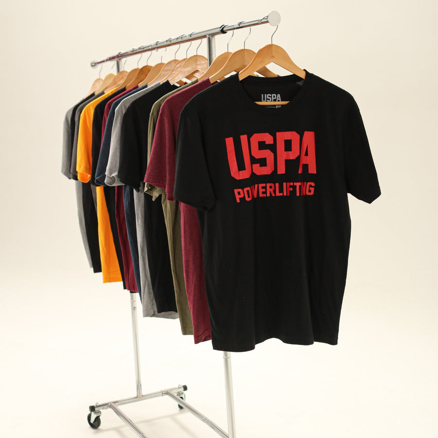 USPA Powerlifting Tee - Black/Red
