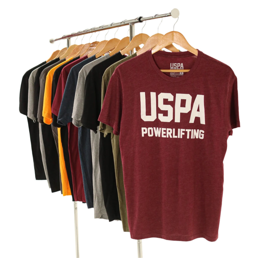 USPA Powerlifting Tee - Maroon/White