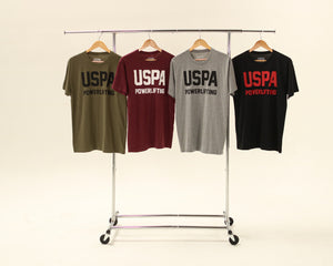 USPA Powerlifting Tee - Grey/Black