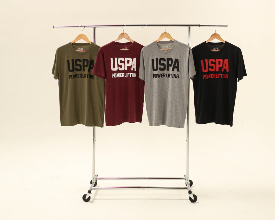 USPA Powerlifting Tee - Grey/Black