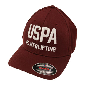 USPA Powerlifting Fitted Hat - Maroon/White
