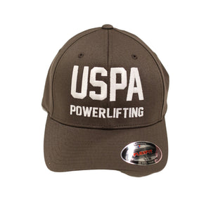 USPA Powerlifting Fitted Hat - Charcoal/White