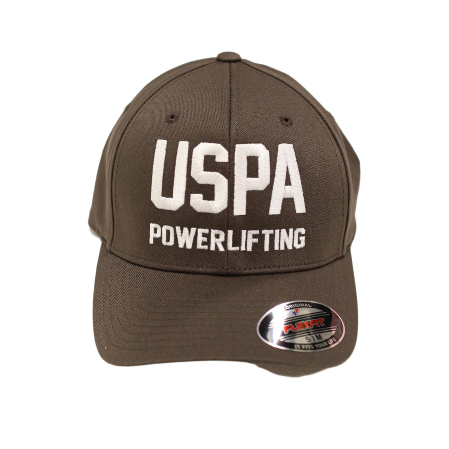USPA Powerlifting Fitted Hat - Charcoal/White