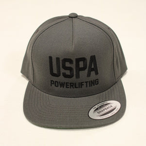 USPA Powerlifting Snapback Hat - Charcoal