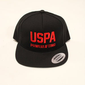 USPA Powerlifting Snapback Hat - Black