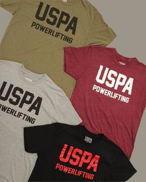 USPA Powerlifting Tee - Black/Red