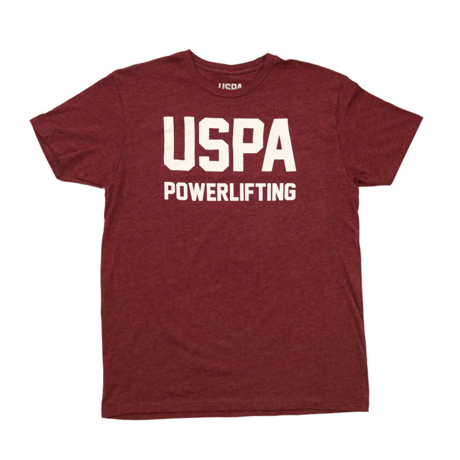 USPA Powerlifting Tee - Maroon/White