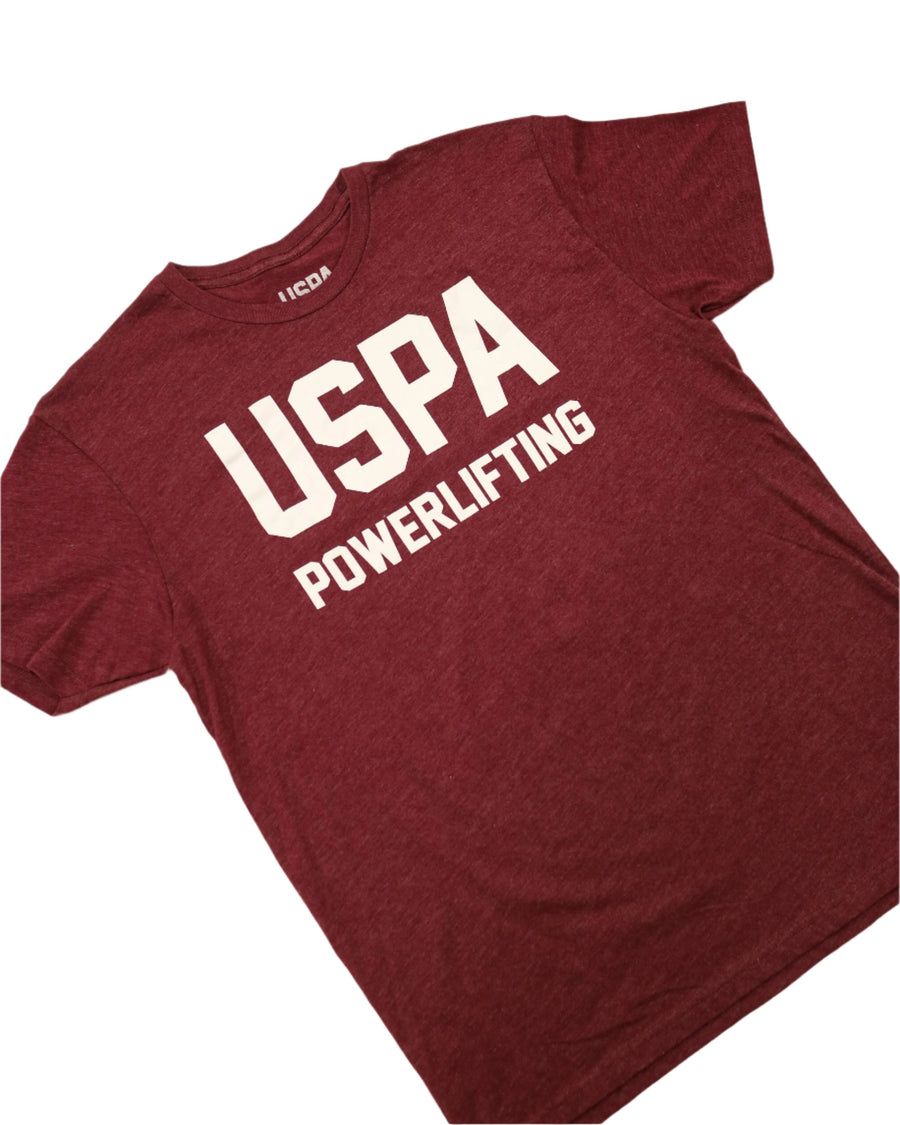 USPA Powerlifting Tee - Maroon/White