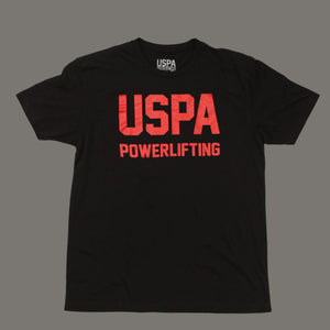 USPA Powerlifting Tee - Black/Red