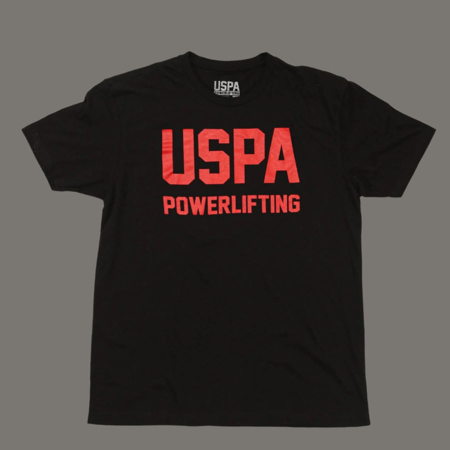 USPA Powerlifting Tee - Black/Red