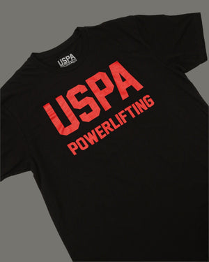 USPA Powerlifting Tee - Black/Red
