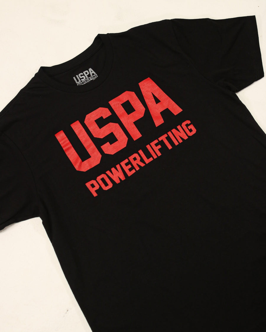 USPA Powerlifting Tee - Black/Red