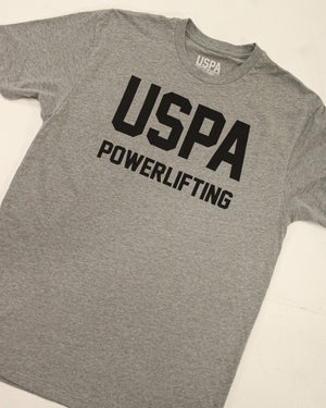 USPA Powerlifting Tee - Grey/Black