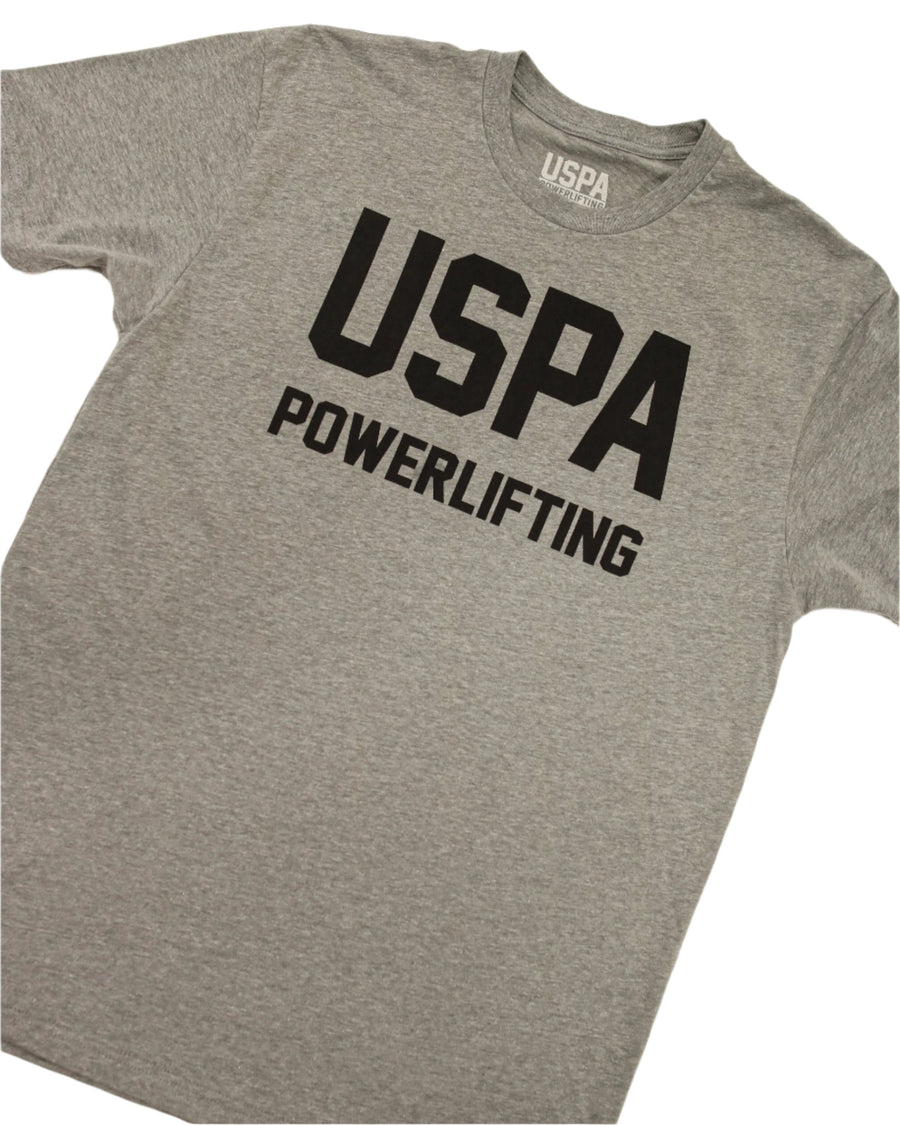 USPA Powerlifting Tee - Grey/Black