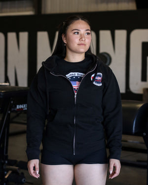 USPA Logo Zip Hoodie - Black