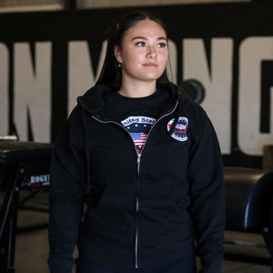 USPA Logo Zip Hoodie - Black