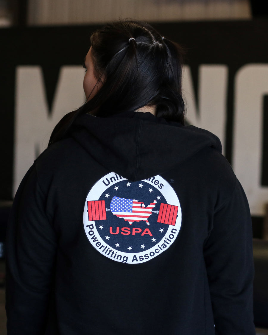 USPA Logo Zip Hoodie - Black