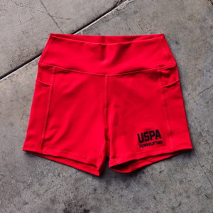 USPA Powerlifting Women's Shorts 2.0 - Red