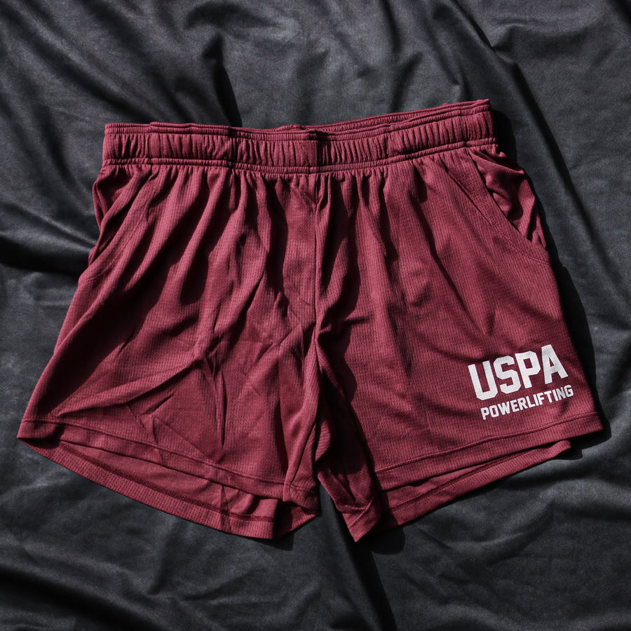 USPA 5" Squat Shorts (Maroon)
