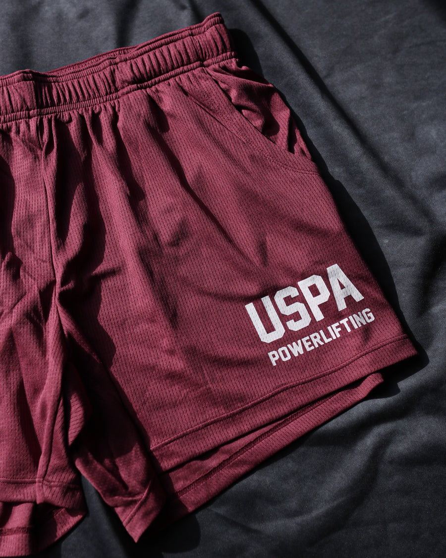 USPA 5" Squat Shorts (Maroon)