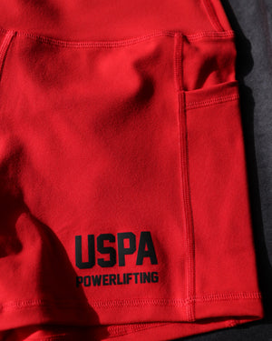 USPA Powerlifting Women's Shorts 2.0 - Red