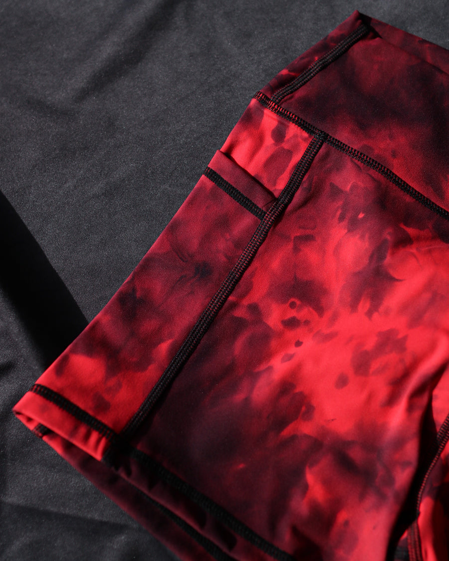 USPA Powerlifting Women's Shorts 2.0 - Red Tie-Dye