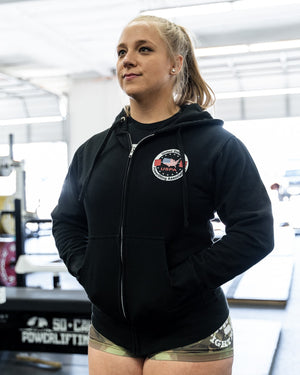 USPA Logo Zip Hoodie - Black